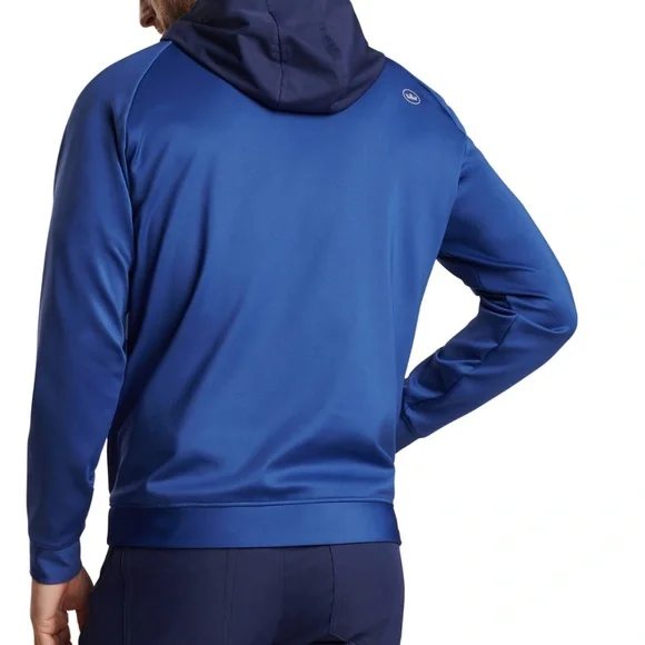 Peter Millar Men's Medium Sport Navy / Navy Weld Half-Snap Hoodie MSRP $245 - Picture 3 of 11